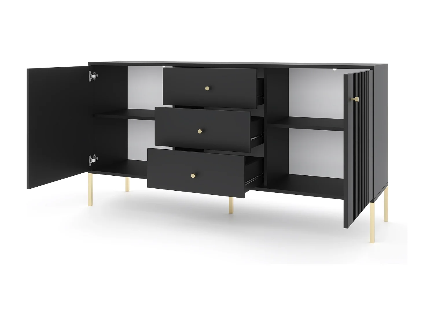 Cassettiera Iseo 2A3C Nero/oro/oro