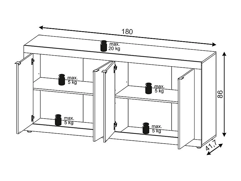 Commode Lunea 4D matera / old style dark