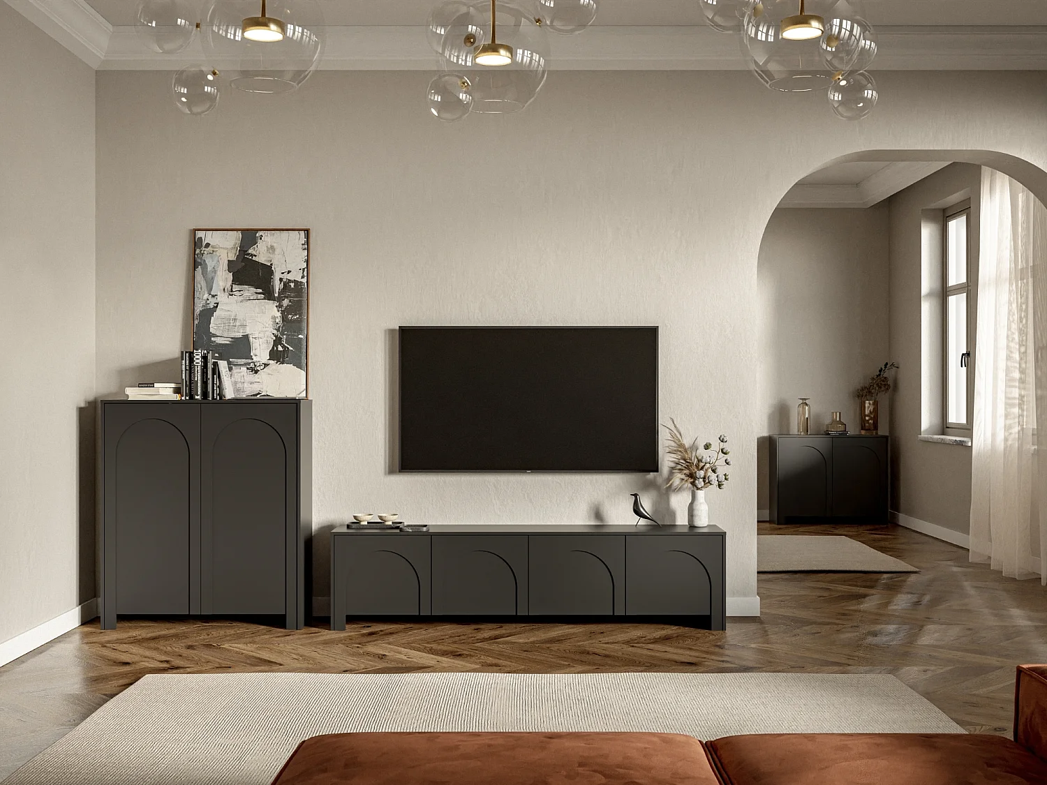 Commode haute Arco 2P noire