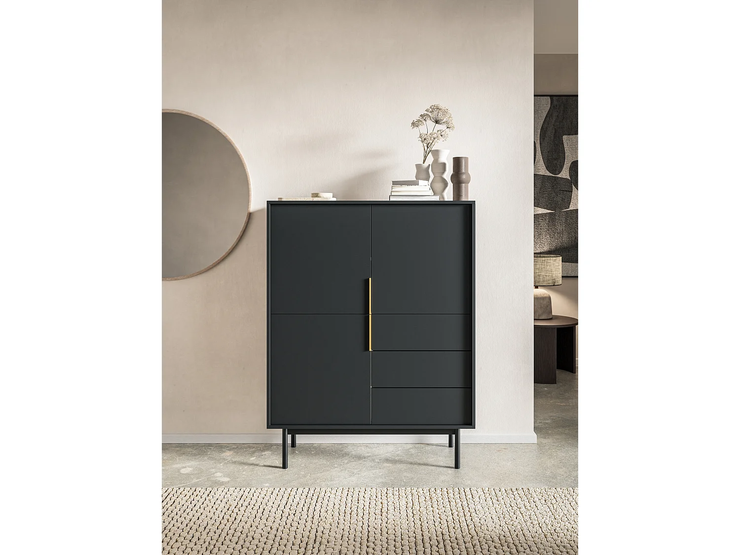 Dressoir Viva 3D3S Zwart