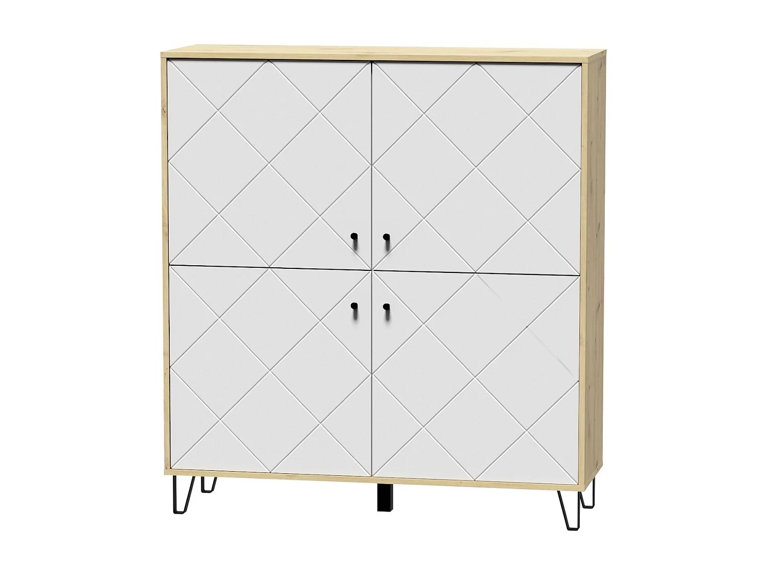 Commode Bilbao BL08 4D chêne artisan / blanc mat