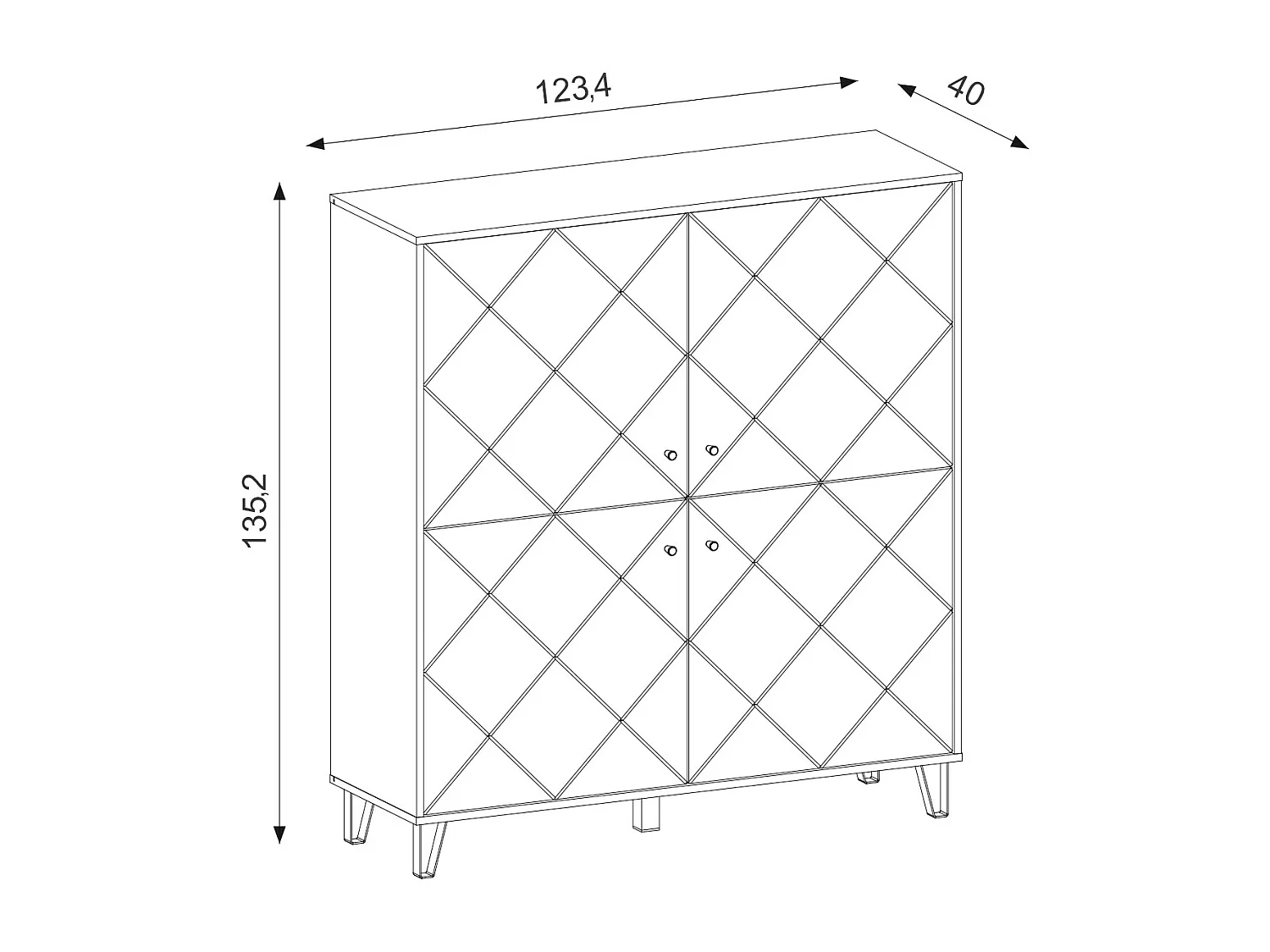 Commode Bilbao BL08 4D chêne artisan / blanc mat