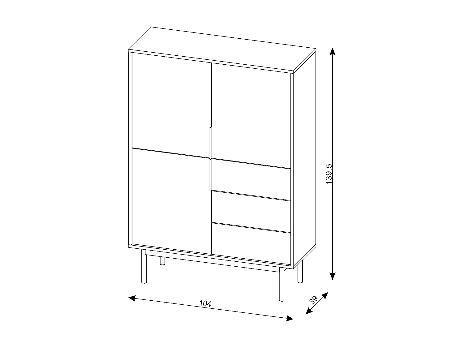Dressoir Viva 3D3S Cashmere