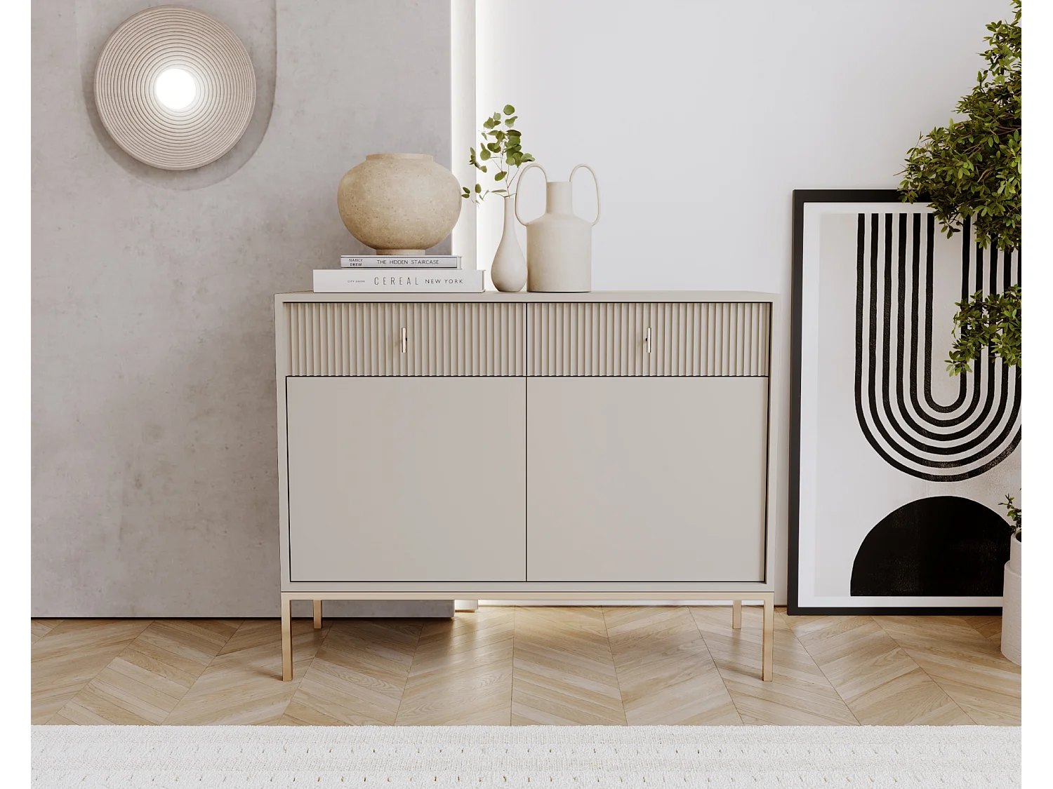 Commode Maggiore 2P2T cachemire / dore/dore