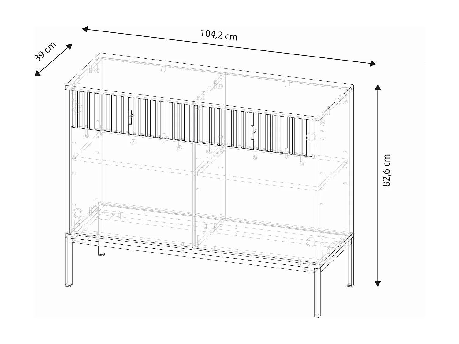 Commode Maggiore 2P2T cachemire / dore/dore
