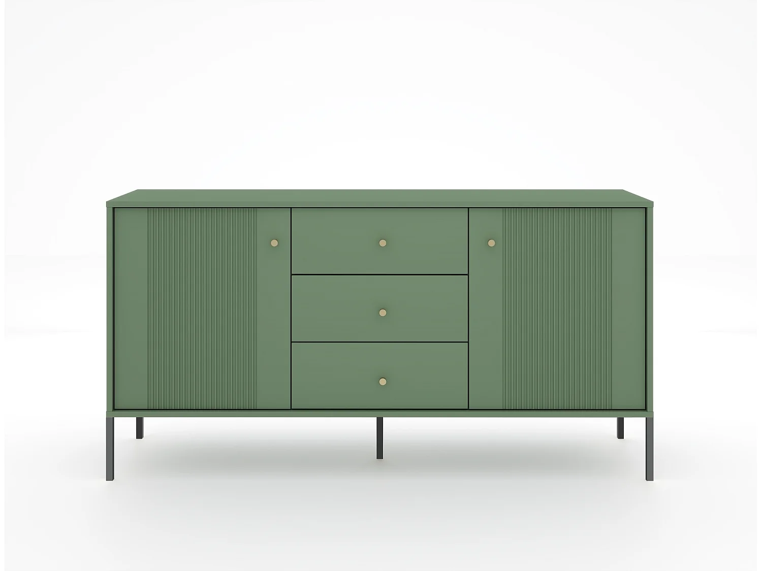 Commode Iseo 2D3L rookgroen / zwart / goud