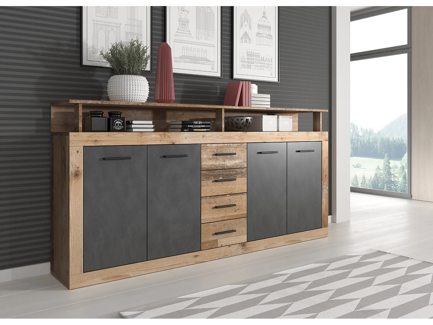 Commode Luna XXL 4P4T old style light/ matera