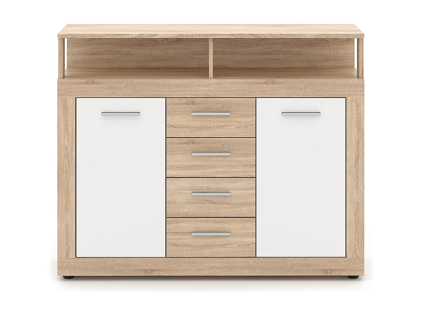 Commode Luna Midi B 2P4T chêne sonoma / blanc