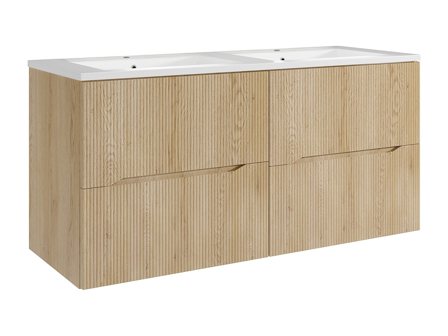 Hängender Badezimmerschrank mit Einbauwaschbecken – Hell natur – 120 cm – O günstig online kaufen