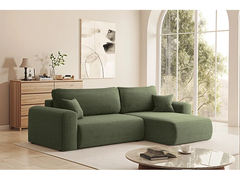 Uniwersalny narożnik z funkcją spania, do salonu, CAPRI L, jasnozielony