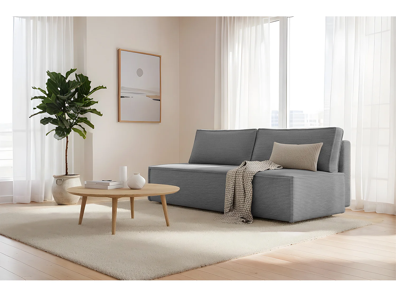 Sofa Kanapa LUNA z funkcją spania kolor szary grafit