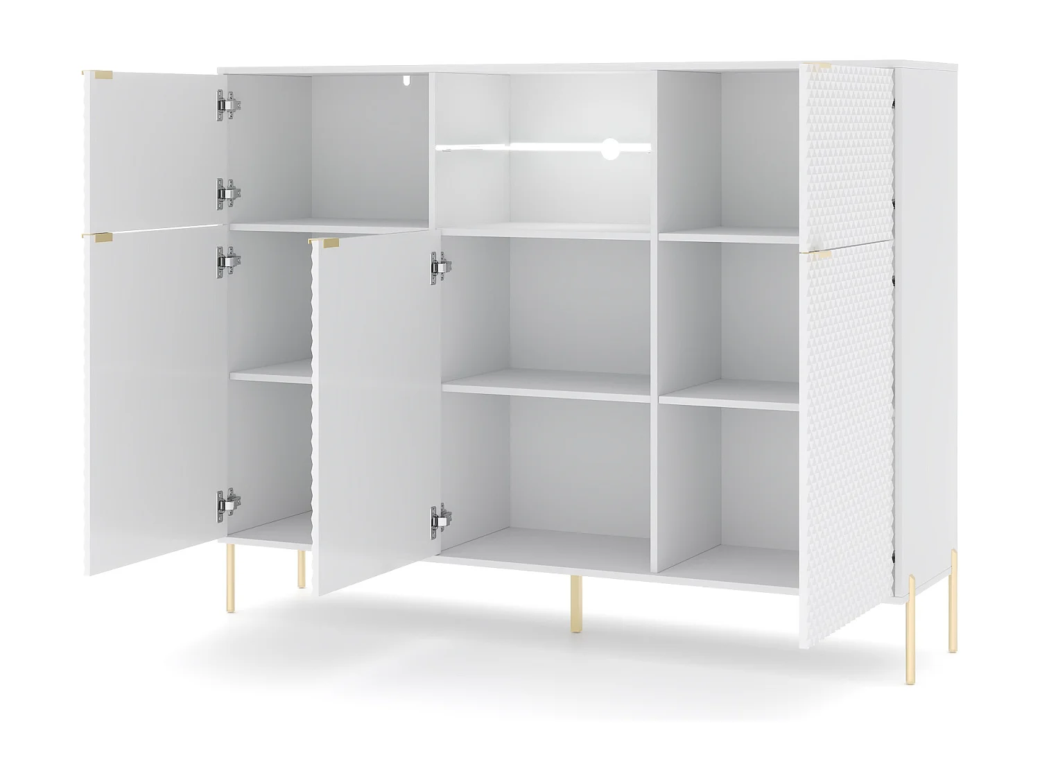 Cómoda Diamond DI03 5C blanco brillo LED