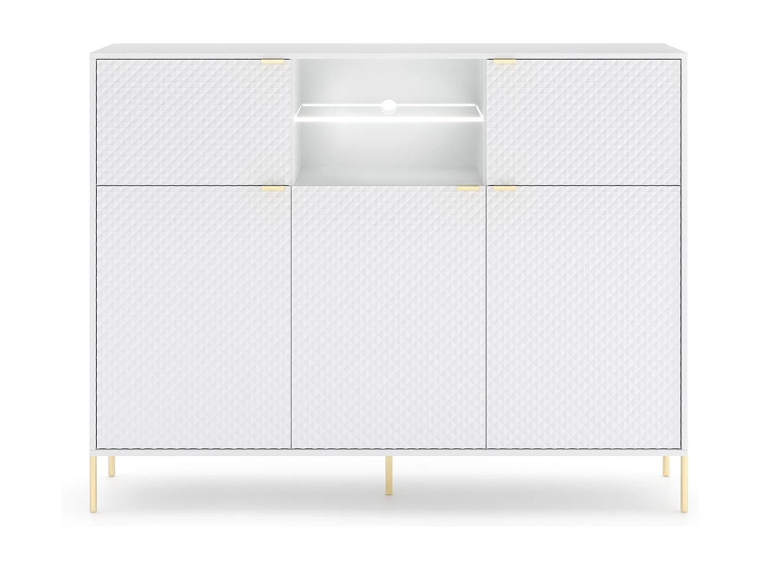 Cómoda Diamond DI03 5C blanco brillo LED