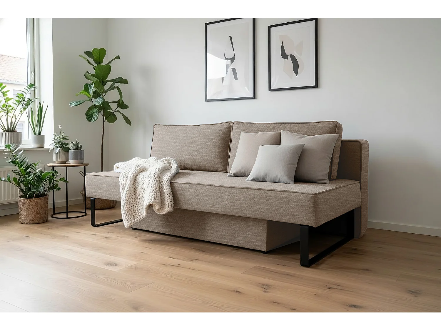 Sofa Nomi 3 osobowa Tkanina Faro 02 Beż Jasny Brąz