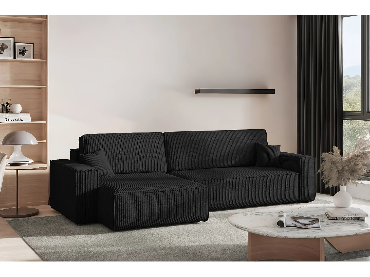 Narożnik Karl XL tkanina Poso 135 czarny