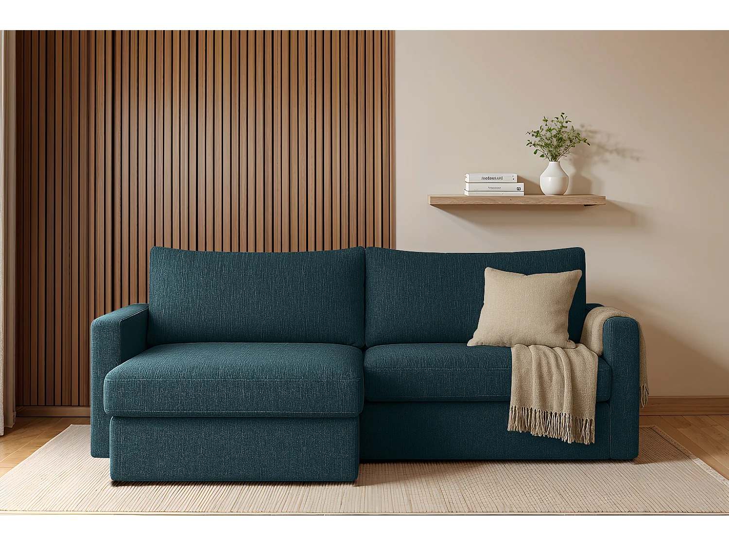 Uniwersalny narożnik Faro Mini z funkcją spania, do salonu, Faro, niebieski