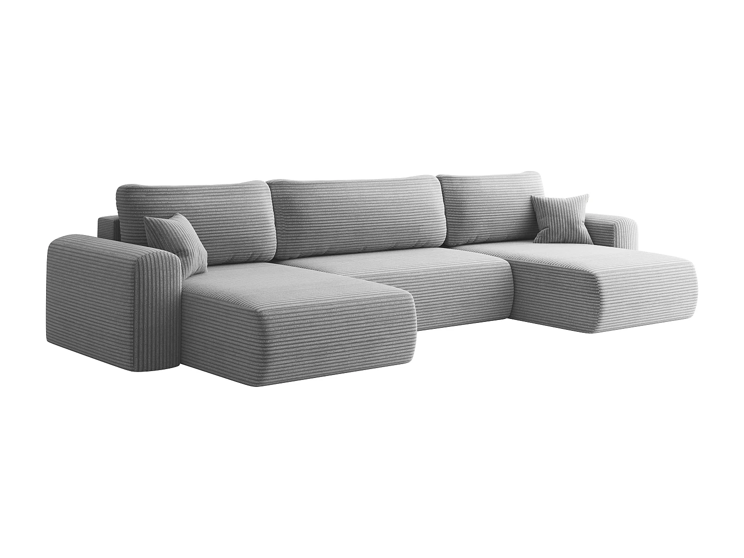 Sofa narożnik CAPRI U z funkcją spania, do salonu, jasnoszary