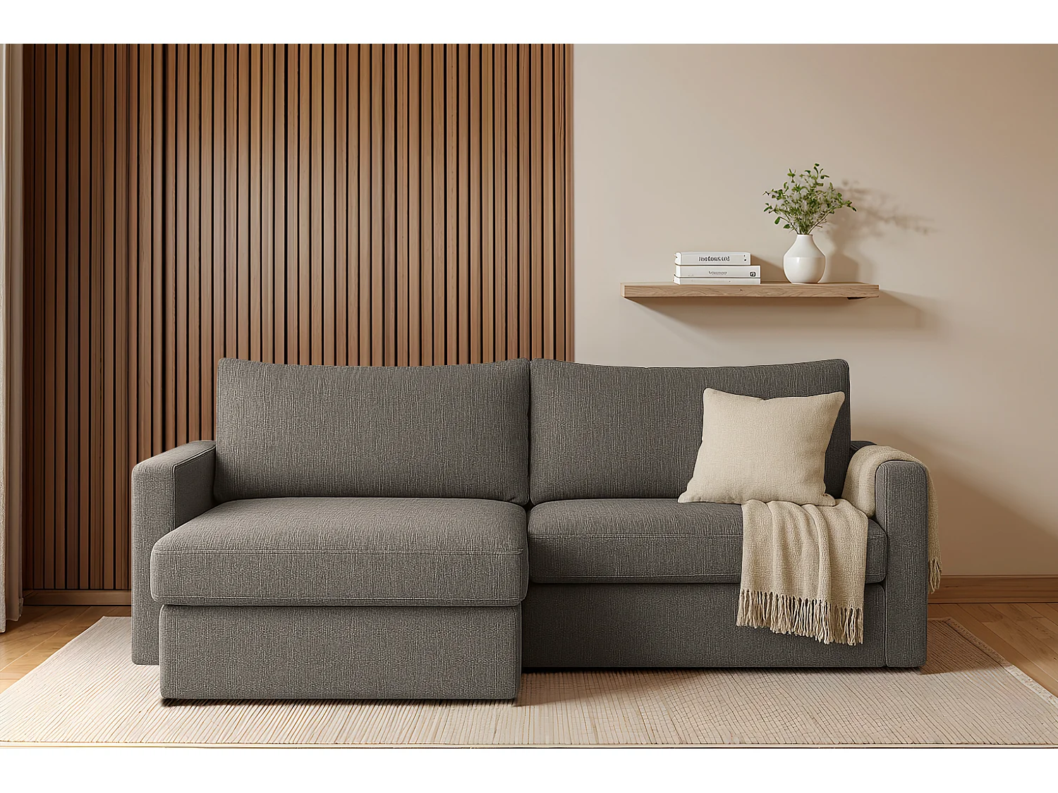 Uniwersalny narożnik Faro Mini z funkcją spania, do salonu, Faro, szary
