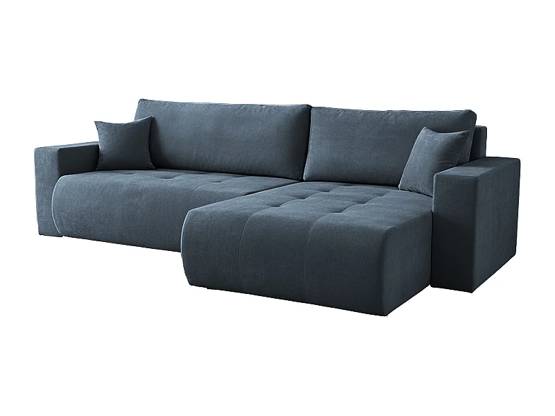 Uniwersalny narożnik do salonu Kora - tkanina Wind, niebieski