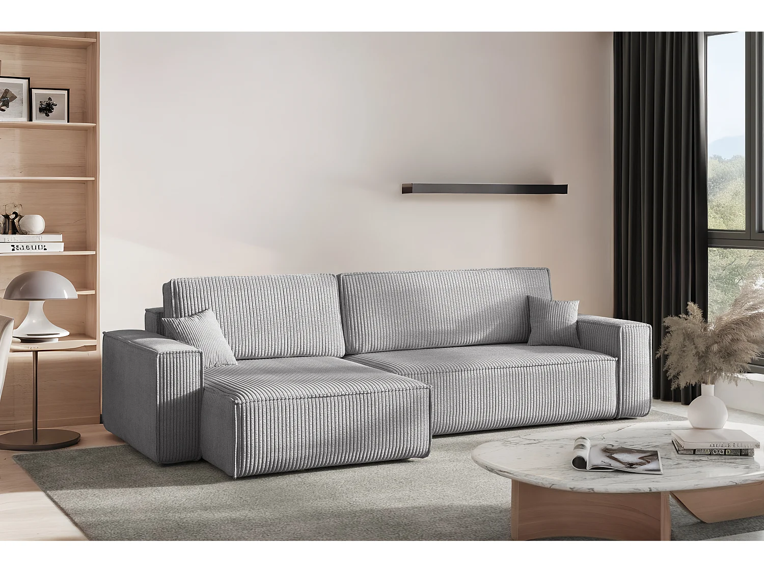 Narożnik Karl XL tkanina Poso 110 jasnoszary