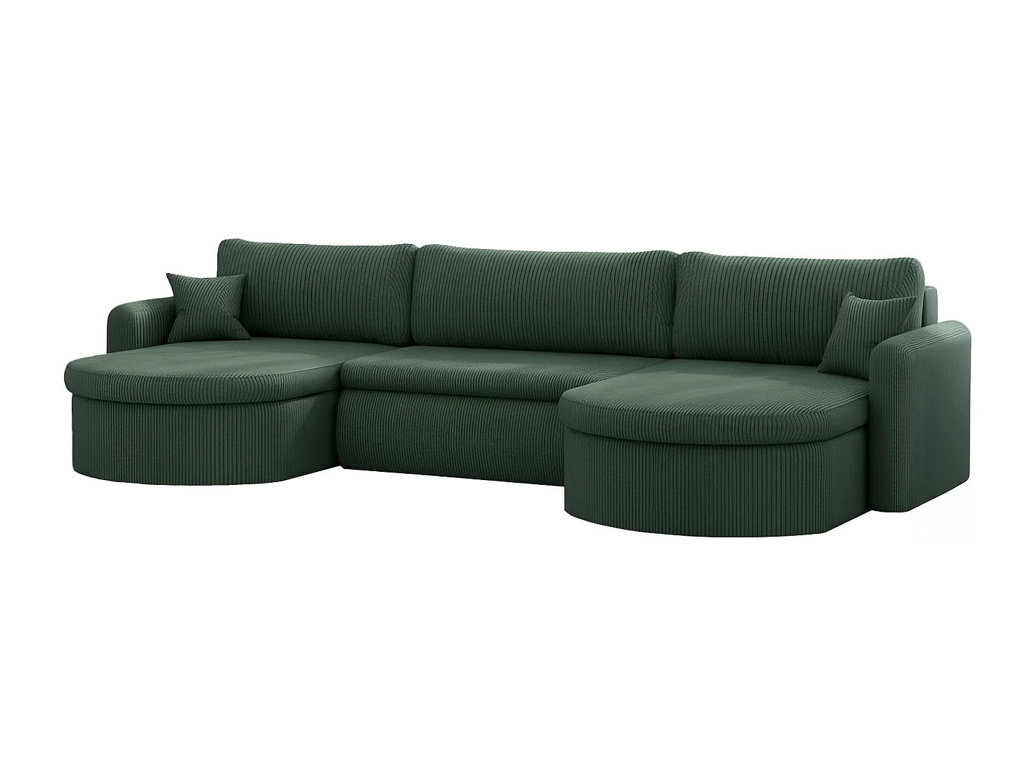Uniwersalny narożnik Verona U z funkcją spania, do salonu, zielony