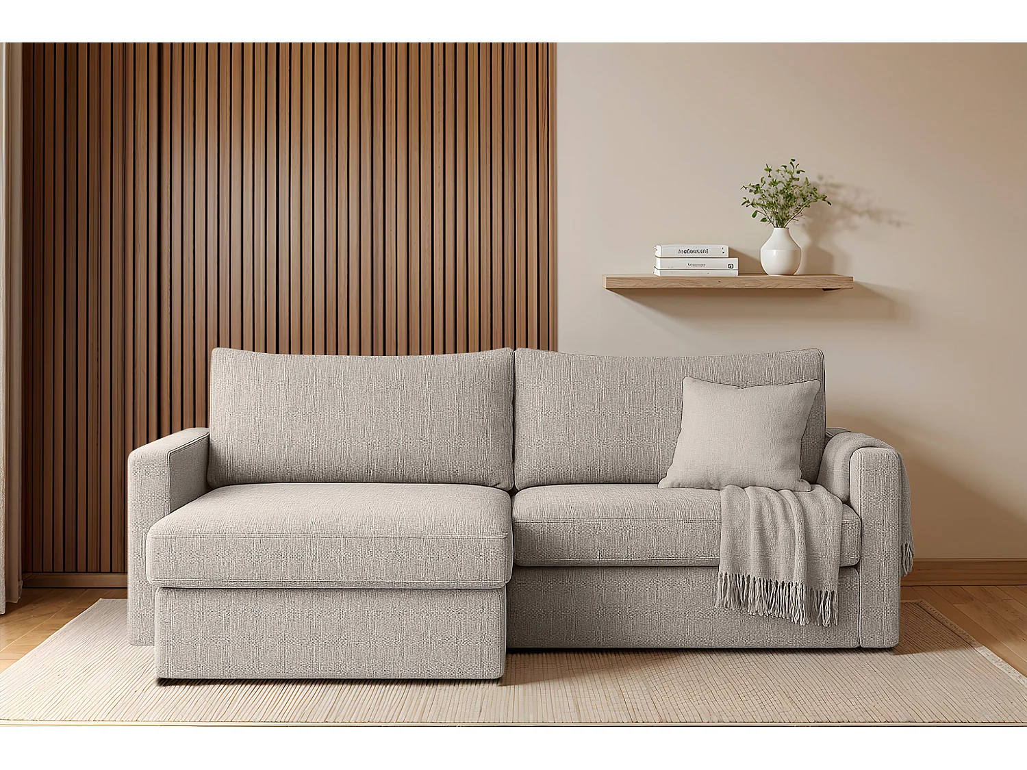 Uniwersalny narożnik Faro Mini z funkcją spania do salonu, Faro, jasnoszary