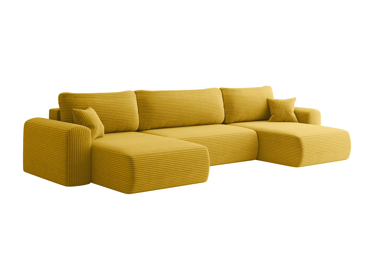 Sofa narożnik CAPRI U z funkcją spania, do salonu, miodowy