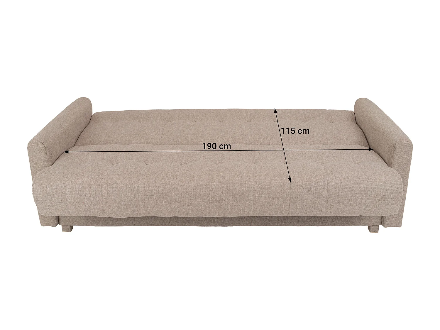 Wersalka Herbi z funkcją spania, do salonu, tkanina Herbi, ciemnoszary