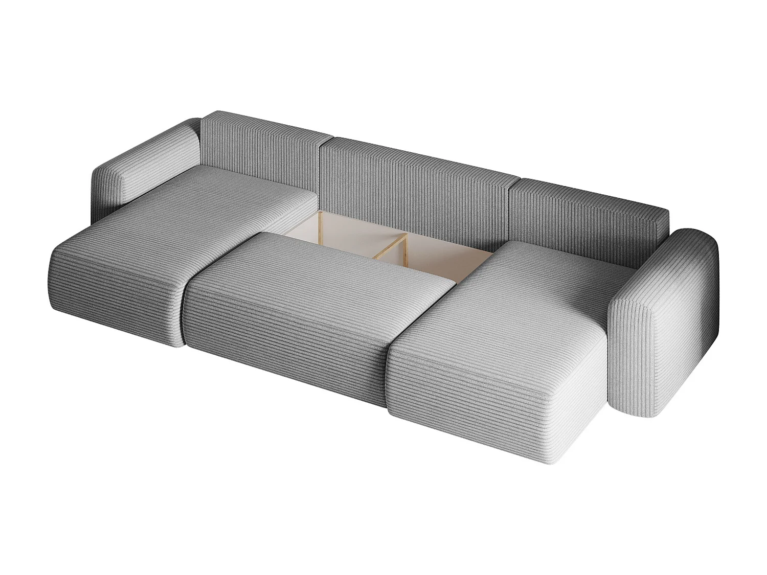 Sofa narożnik CAPRI U z funkcją spania, do salonu, beżowy