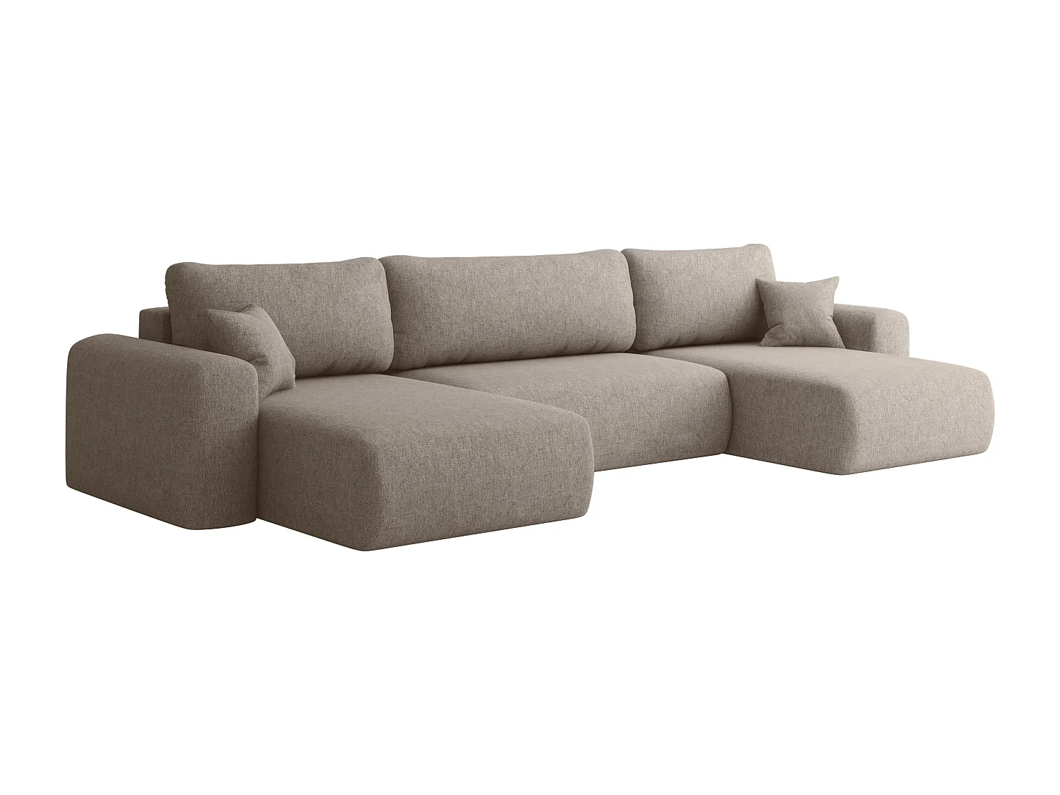 Sofa narożnik CAPRI U, z funkcją spania, do salonu, ciemnobeżowy