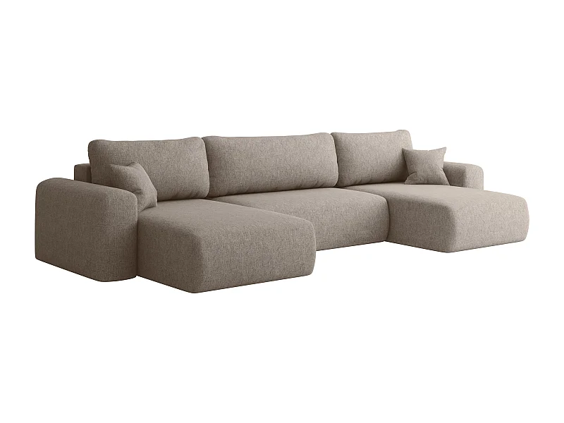 Sofa narożnik CAPRI U, z funkcją spania, do salonu, ciemnobeżowy