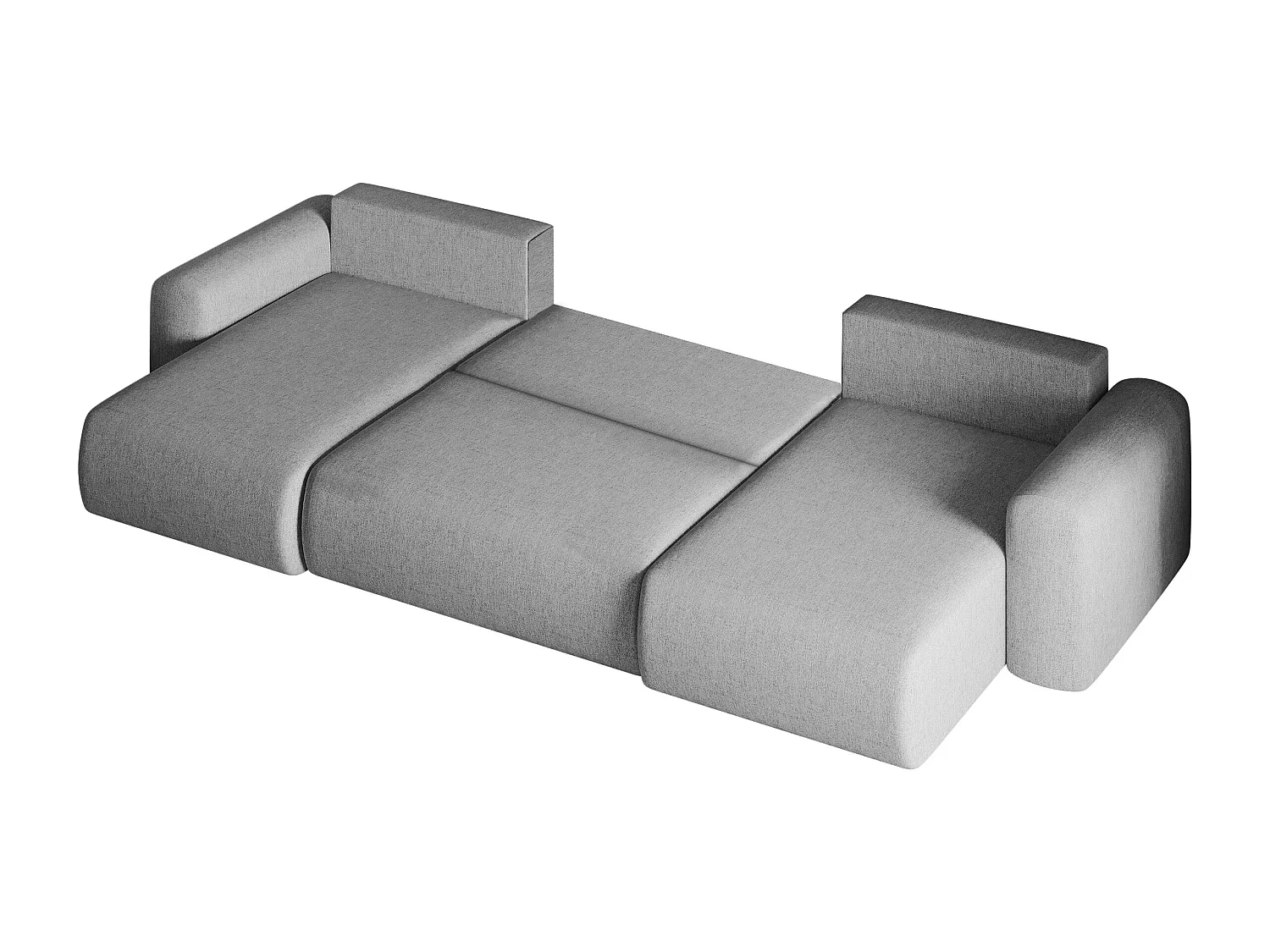 Sofa narożnik CAPRI U, z funkcją spania, do salonu, jasnoszary