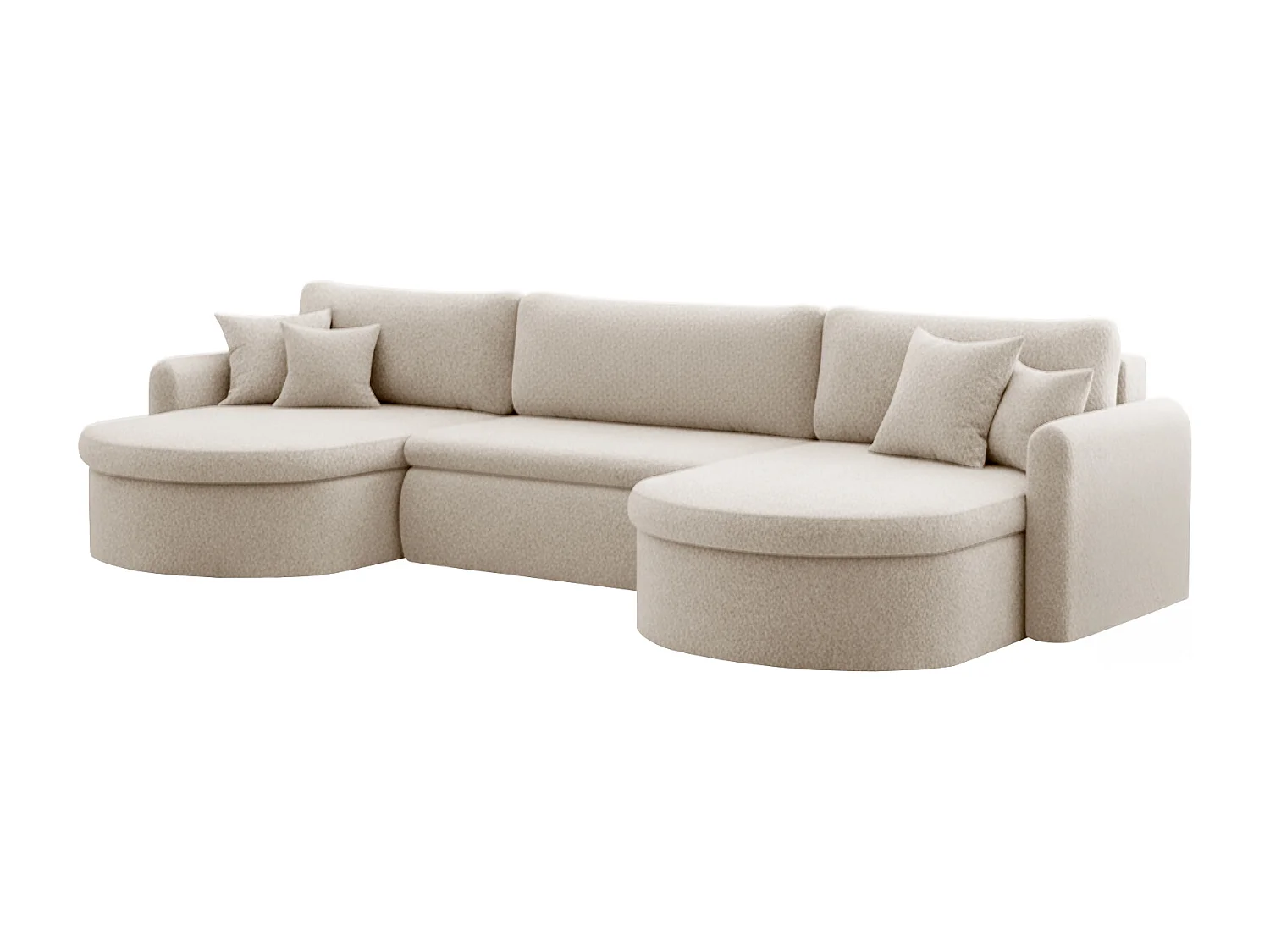 Uniwersalny narożnik Verona U z funkcją spania, do salonu, kremowy