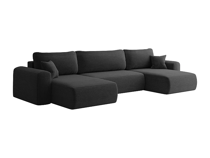 Sofa narożnik CAPRI U z funkcją spania, do salonu, czarny