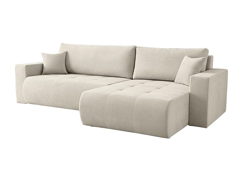 Uniwersalny narożnik do salonu Kora - tkanina Wind, kremowy