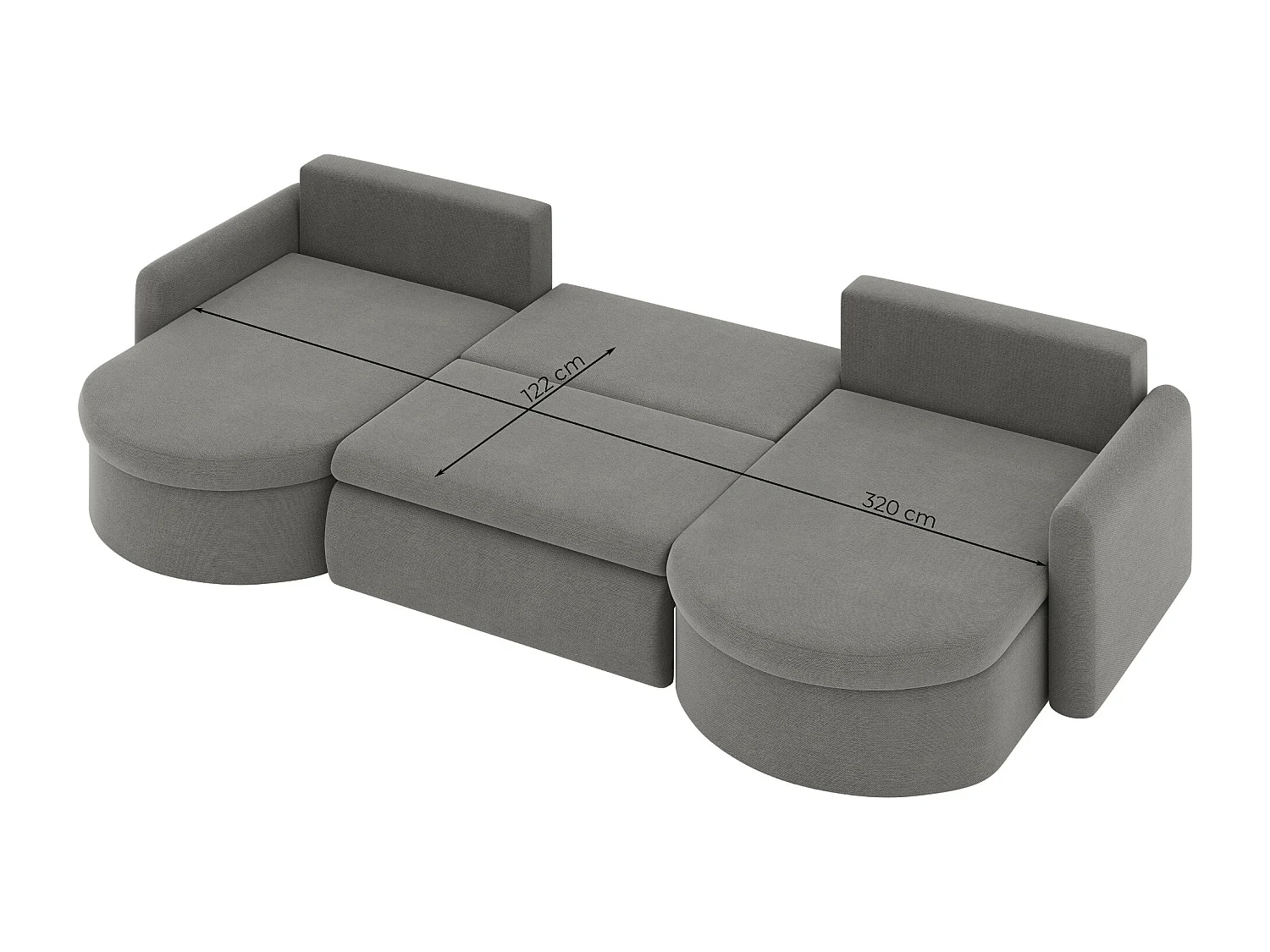 Uniwersalny narożnik Verona U z funkcją spania, do salonu, szary