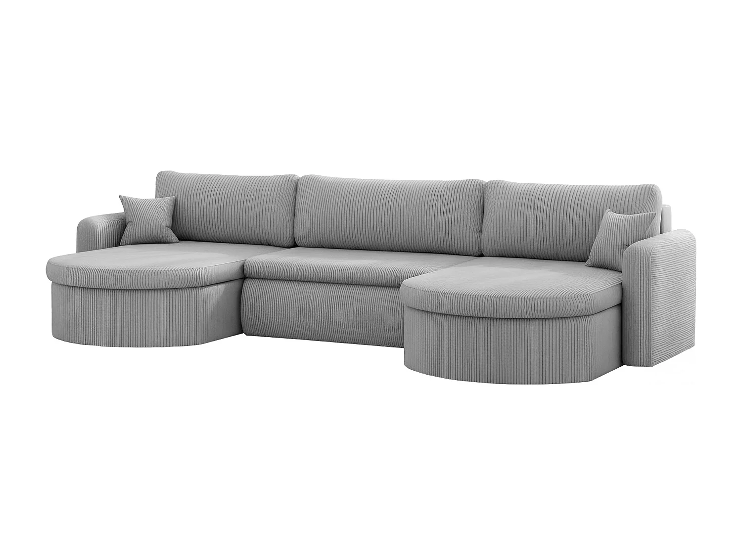 Uniwersalny narożnik Verona U z funkcją spania, do salonu, jasnoszary