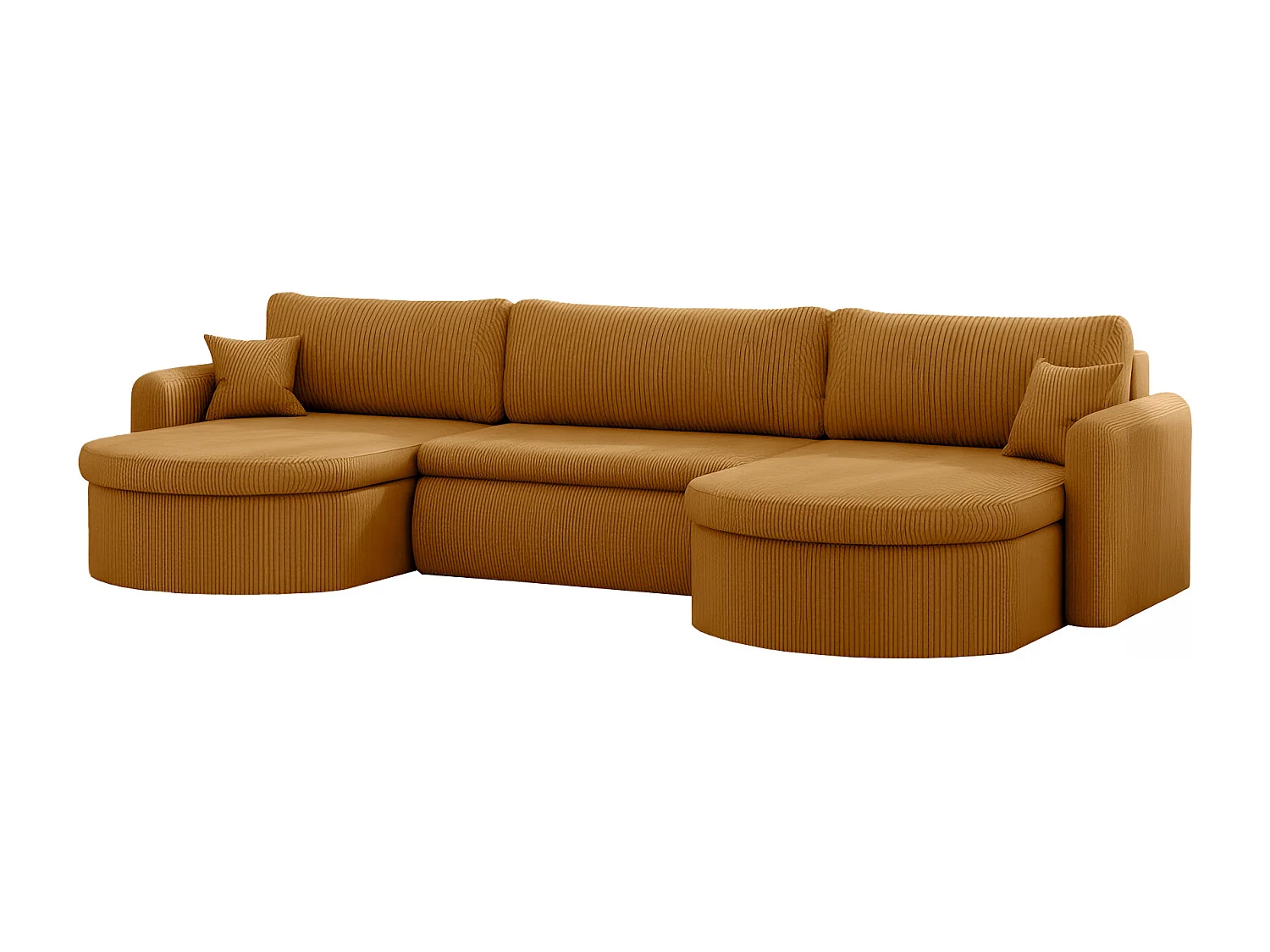 Uniwersalny narożnik Verona U z funkcją spania, do salonu, musztardowy