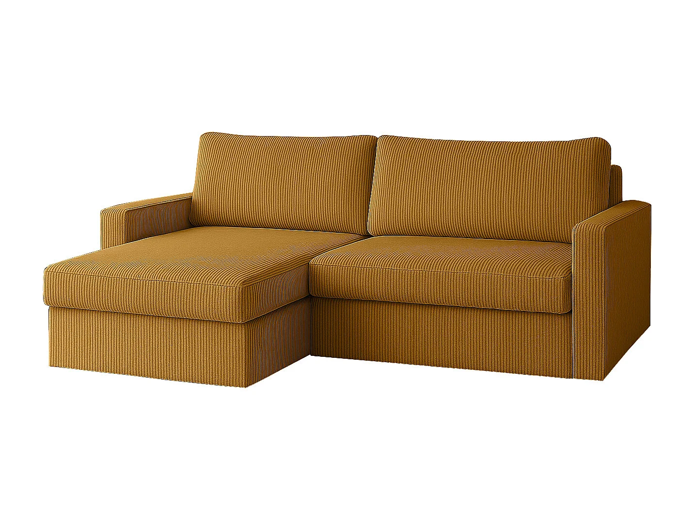 Uniwersalny narożnik Faro Mini z funkcją spania, do salonu, Poso, musztarda