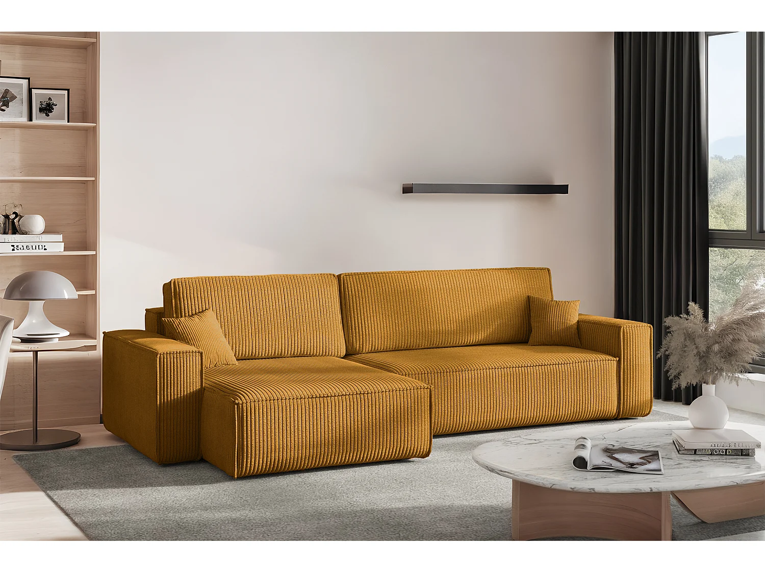 Narożnik Karl XL tkanina Poso 01 musztarda