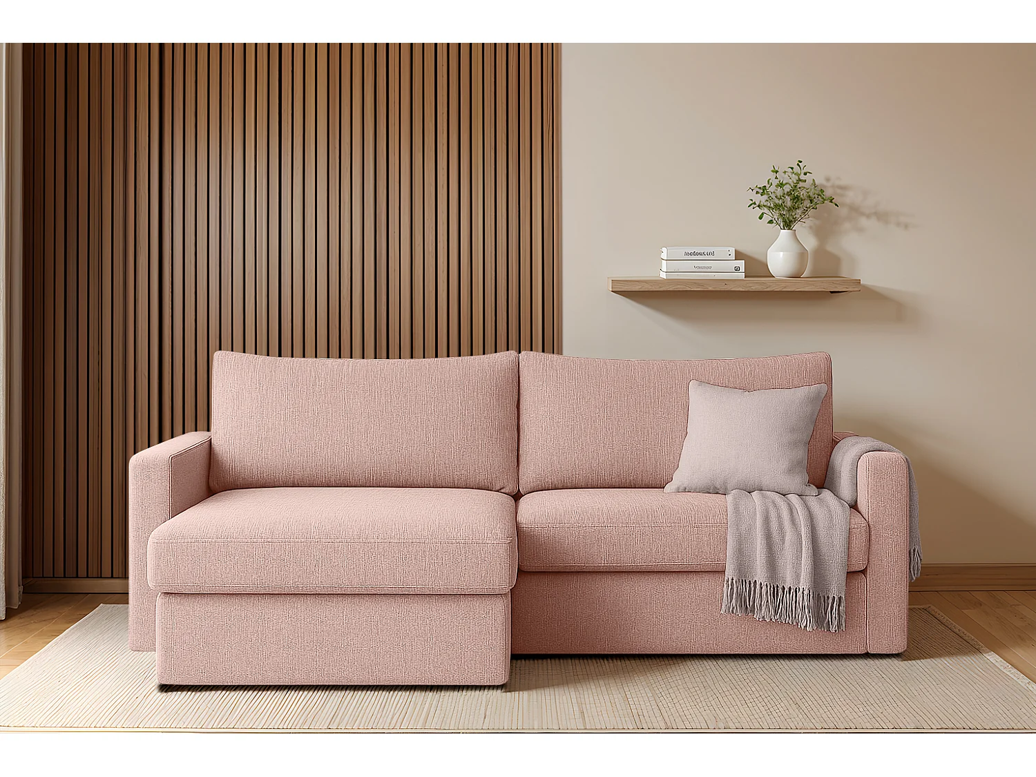 Uniwersalny narożnik Faro Mini z funkcją spania, do salonu, Faro, różowy