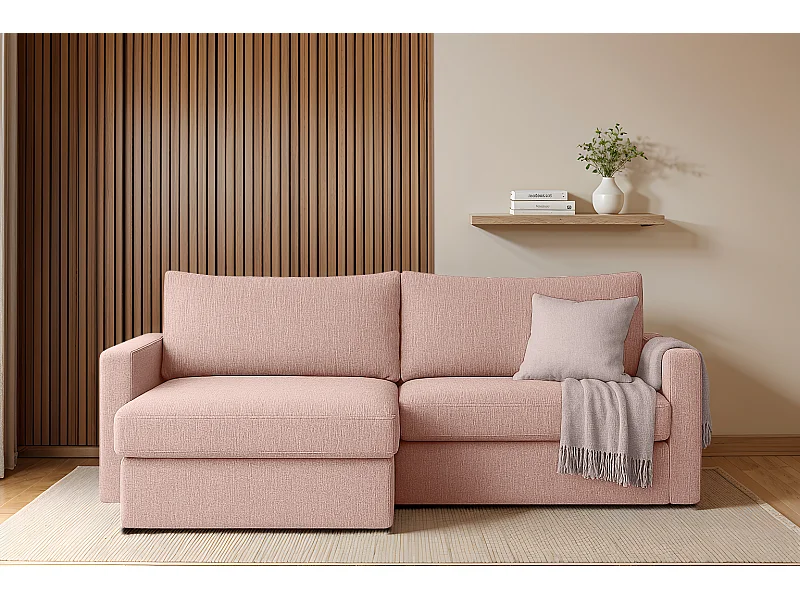 Uniwersalny narożnik Faro Mini z funkcją spania, do salonu, Faro, różowy
