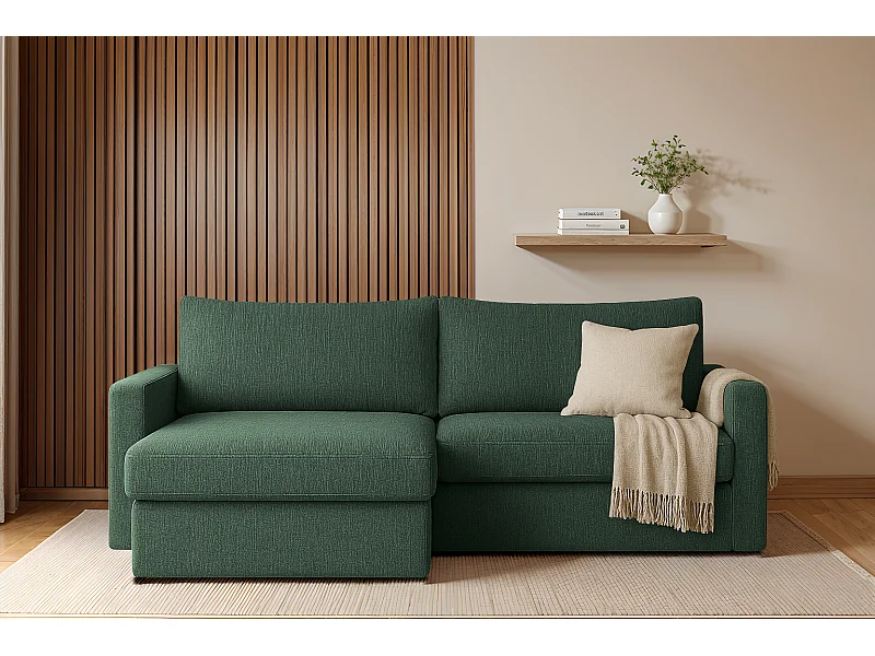 Uniwersalny narożnik Faro Mini z funkcją spania, do salonu, Faro, zielony