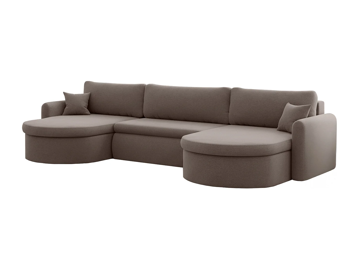 Uniwersalny narożnik Verona U z funkcją spania, do salonu, brązowy