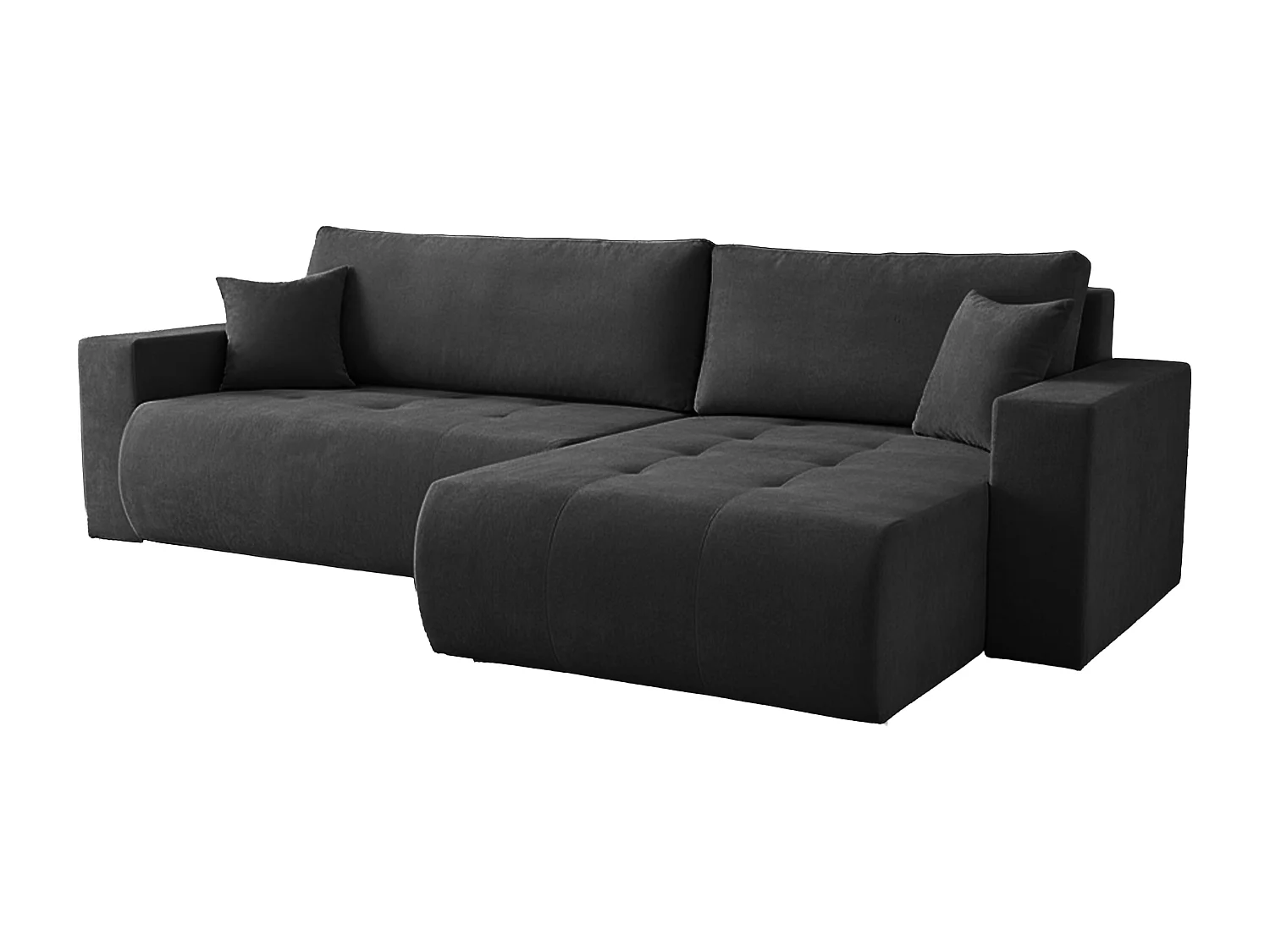 Uniwersalny narożnik do salonu Kora - tkanina Wind, czarny