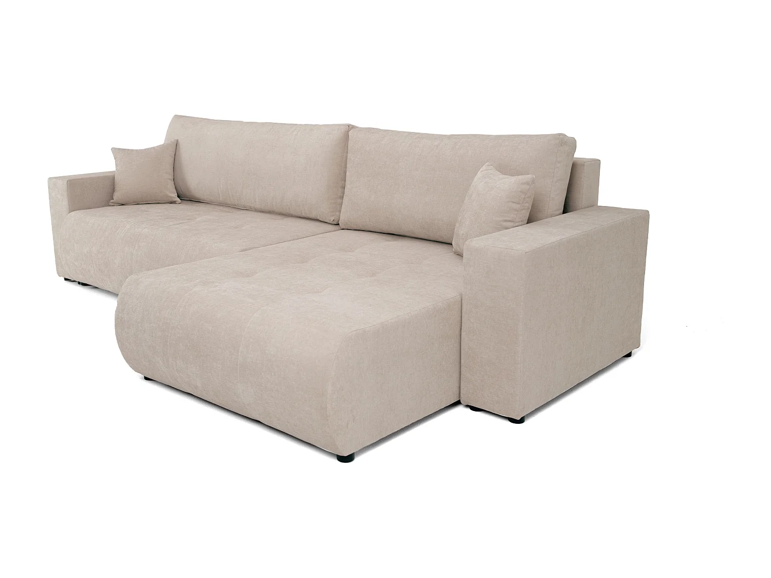 Uniwersalny narożnik do salonu Kora - tkanina Wind, czarny