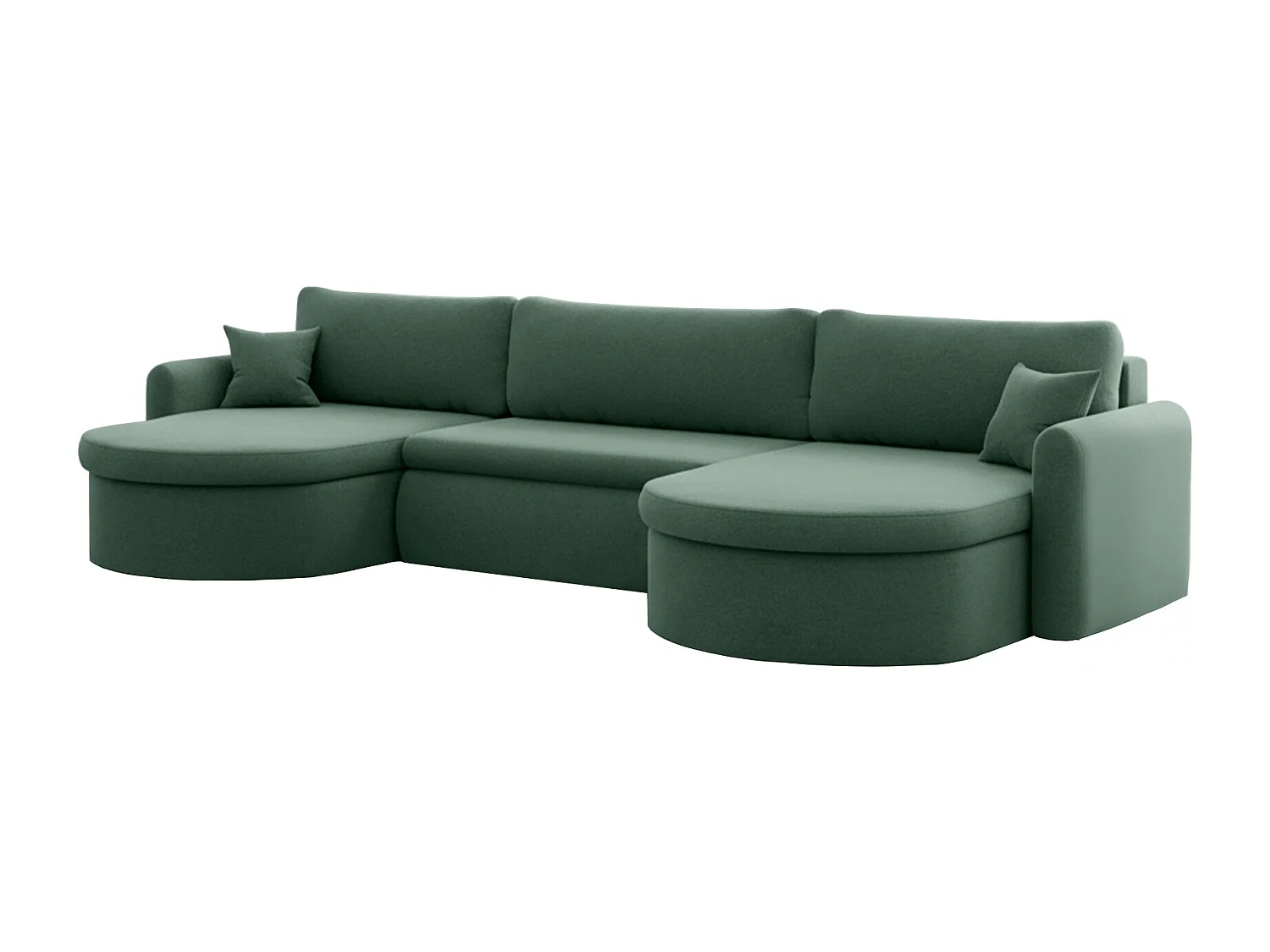 Uniwersalny narożnik Verona U z funkcją spania, do salonu, zielony