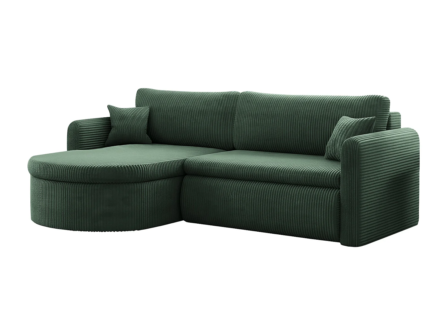 Uniwersalny narożnik Verona L z funkcją spania, do salonu, zielony