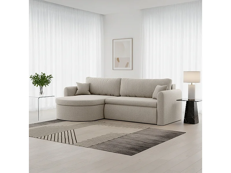 Uniwersalny narożnik Verona L z funkcją spania, do salonu, jasnoszary