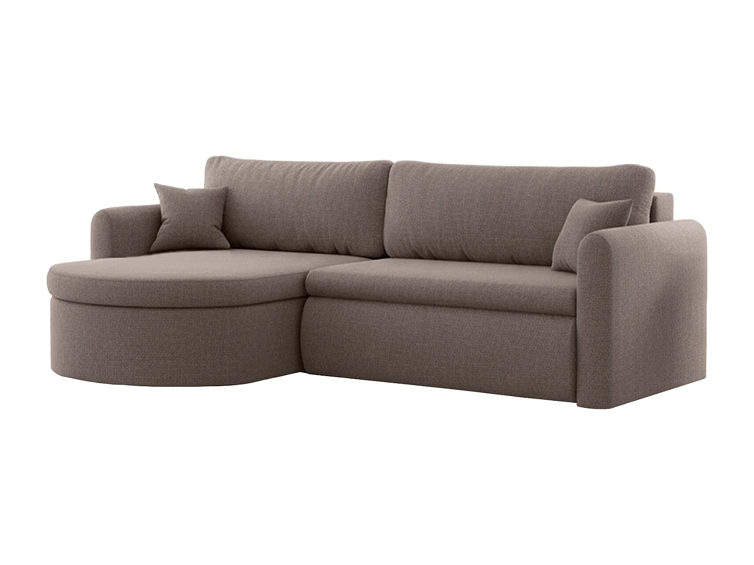 Uniwersalny narożnik Verona L z funkcją spania, do salonu, brązowy